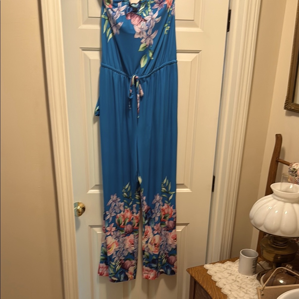 Floral Blue Jumpsuit